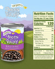 Green Valley Organics Black Beans  Certified Organic  Deliciously Tender Creamy  Mild  Deep Dark Skin  Good Source of Dietary Fiber  Protein  155 oz can Pack of 4