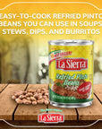 La Sierra Refried Pinto Beans Canned Vegetarian Refried Beans 205 oz Pack of 12