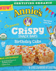 Annies Homegrown Organic Birthday Cake Crispy Bars Gelatin Free 39 Ounces Pack Of 8