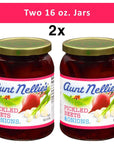 Aunt Nellies Pickled Beets  Onion  Tangy Earthy Sweet and Delicious  Deep Vibrant Ruby RedPurple  Grown  Made in USA  Smoothies Salads Side Dishes  16 oz glass jars Pack of 2