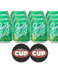 Shasta Lemon Lime Twist 8 fl oz Pack of 12 with By The Cup Coasters