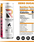 Rowdy Energy Power Burn, Mango Dragonfruit Sugar Free Energy Drink, 12 Fl Oz – (12 Pack)