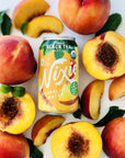 Nixie Sparkling Water Peach Black Tea Lightly Caffeinated 30mg  12 fl oz cans 24 pack  Organic Vegan NonGMO Gluten Free 0 Calories 0 Sugar 0 Sodium