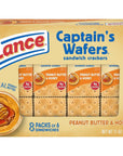 Lance Sandwich Crackers, Captain's Wafers Peanut Butter and Honey, 8 Packs, 6 Sandwiches Each