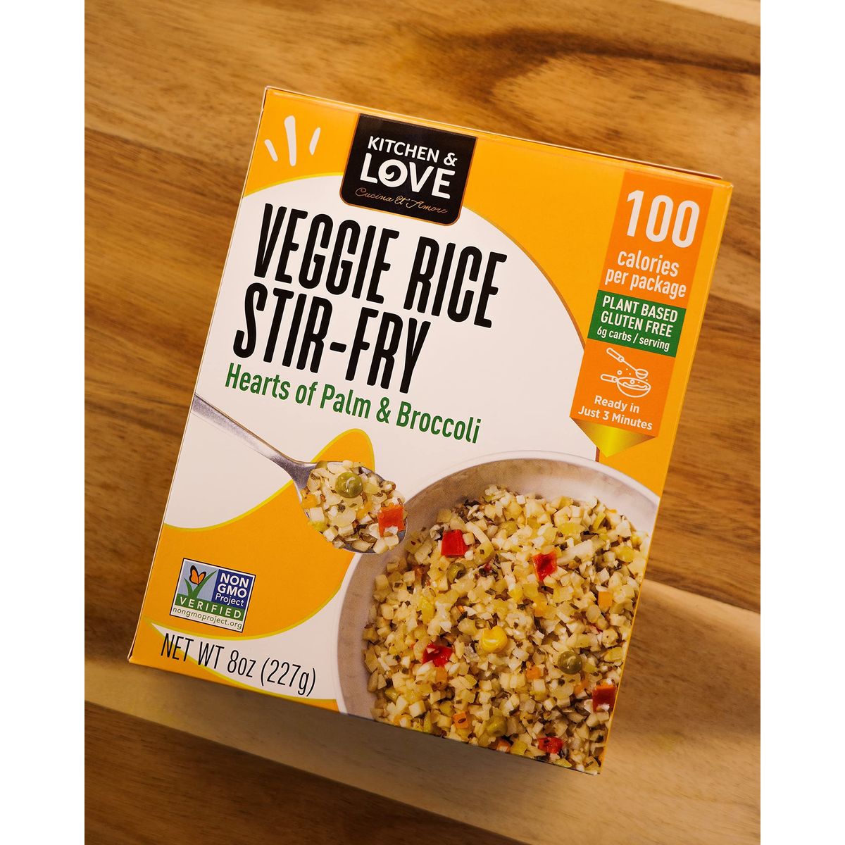 Kitchen  Love Hearts of Palm Veggie Rice Stir Fry Low Carb Low Calories Plant Based Non GMO Gluten Free Rice Alternative Vegan Easy to Prepare Quick Meal 8 Oz Pack of 3