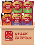 Rice-A-Roni Heat & Eat Rice, Microwave Rice, Quick Cook Rice, 3 Flavor Variety Pack, (6 Pack)