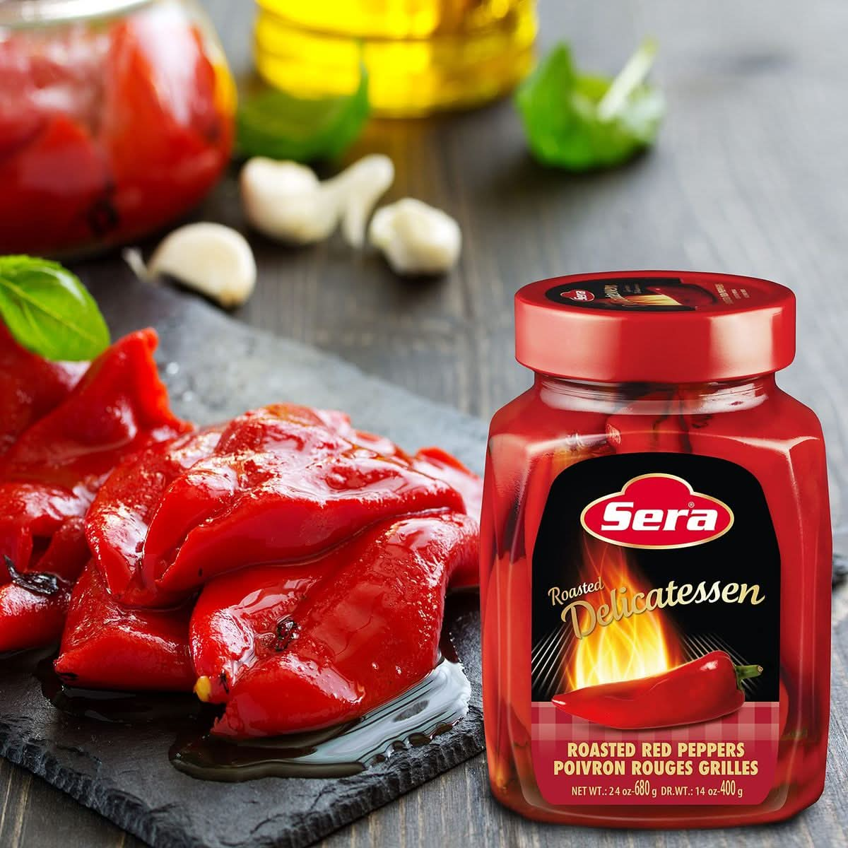 Sera Roasted Delicatessen Red Peppers 24 Oz 2 PACK  Smoky and Sweet Flavor  Add Smoky  Tangy Flavor to Any Dish  Excellent Addition to Sandwiches Salads Wraps and Burgers