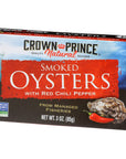 Crown Prince Naturally Smoked Oysters with Red Chilli Pepper 3 oz