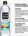 LIFEWTR Premium Purified Water pH Balanced with Electrolytes 100 recycled plastic bottles 169 Fl Oz Bottles 500ml Pack of 12