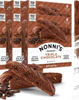 Nonnis Triple Chocolate Biscotti Italian Cookies  6 Boxes Triple Chocolate Italian Biscotti Cookies wDark Chocolate  Biscotti Individually Wrapped Cookies  Kosher Chocolate Coffee Cookie 688 oz