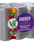 V8 Energy Pomegranate Blueberry Juice Energy Drink 8 fl oz Can 6 Pack