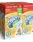 Wylers Light Singles To Go Powder Packets Water Drink Mix Peach Iced Tea 16 Count 6 Boxes 96 Single Servings