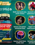 Tenmido Testosterone Booster for Men, Equivalent to 10000MG - Natural Stamina, Endurance & Strength Supplement - Muscle Building Growth, Increasing Performance, Boosts Energy