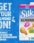 Silk ShelfStable Almond Milk Unsweetened Vanilla DairyFree Vegan NonGMO Project Verified 1 Quart Pack of 6