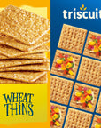 Triscuit Original Whole Grain Wheat Vegan Crackers and Wheat Thins Original Whole Grain Wheat Crackers Variety Pack 4 Boxes