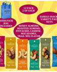 NOSH PACK Sahele Snacks Variety Pack Nuts  12 Pack 15 Oz Bulk Snack Packs Honey Almond Roasted Almond Pomegranate Pistachio Pomegranate Vanilla Cashew Tangerine Vanilla Macadamia with NP Bag