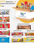 Cereal Bars Variety Pack Breakfast Food Snack Box 30 Individually Wrapped Granola Bars Lucky Charms, Cinnamon Toast Crunch, Cap'n Crunch, Golden Grahams, Peanut Butter Puffs and Reusable Bag