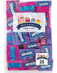 Nerdz Mini Boxes Grape  Strawberry Flavors 25 Pink  Blue Small boxes Of Delicious Chewy Candy Packaged By Snackadilly