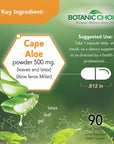 Botanic Choice Premium Natural Aloe Vera Supplement - Digestive Health Support Leaf and Latex Herbal - Gluten Free Non-GMO - 90 Capsules (500 mg each)