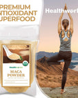 Healthworks Maca Powder Raw 32 Ounces  2 Pounds  Certified Organic Flour Use  Keto Vegan  NonGMO  Premium Peruvian Origin  Breakfast Smoothies Baking  Coffee