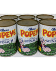 Allens Popeys Chopped Spinach Bundle  6 X 135 Oz Cans of Allens Popeye Chopped Spinach With Recipe Sheet