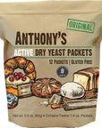 Anthony's Active Dry Yeast Packets, Contains 12 Individual Packets, Gluten Free