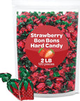 Strawberry Flavored Hard Candy Bulk Pack 2 Pounds About 120 Count