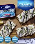 ATLANTIC  Wild Caught Sardines Keto  Paleo Friendly Total 148oz Four Cans Olive Oil