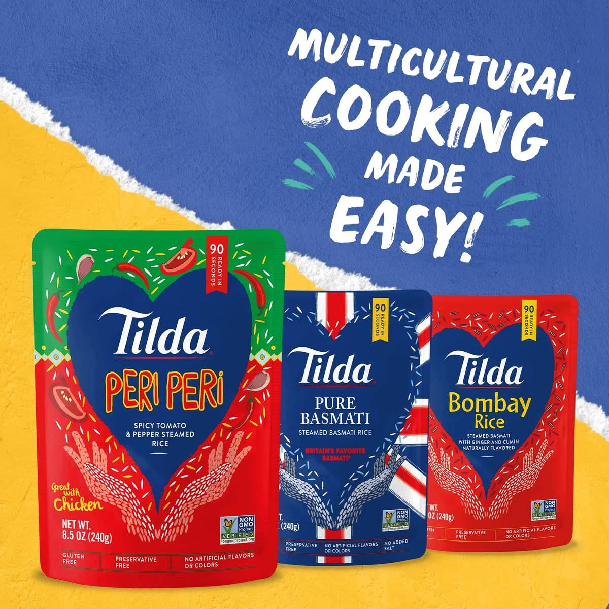 Tilda Ready To Heat Peri Peri Rice No Artificial Colors Flavors or Preservatives Vegan  Vegetarian Friendly Gluten Free  NonGMO 85 Ounce Pack of 6