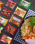 INFINITEESHOP Asian Instant Ramen Noodles Variety Pack Samyang Nongshin Mama Mi Goreng Acecook Wai Wai  Free Snacks Included  10 Pack Care Package College Students Office Staff