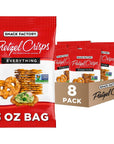 Snack Factory Pretzel Crisps, Everything, 3 Oz (Pack of 8)