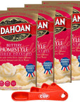 Idahoan Foods Buttery Homestyle Mashed Potatoes 4 oz Bag Pack of 4 with By The Cup Swivel Spoon