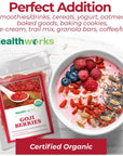 Healthworks Raw Goji Berries 16 Ounces  1 Pound  Certified Organic  SunDried  Keto Vegan  NonGMO  Baking Teas  Smoothies  Antioxidant Superfood