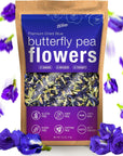 La Terra Premium Dried Blue Butterfly Pea Flower 35 OZ 100 Raw with No Fillers or Additives Gluten Dairy Caffeine Sugar Free Vegan Keto Friendly Hot and Cold Beverages