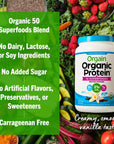 Orgain Organic Protein + Superfoods Powder, Vanilla Bean - 21g of Protein, Vegan, Plant Based, 5g of Fiber, No Dairy, Gluten, Soy or Added Sugar, Non-GMO, 2.02lb