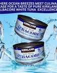 Worldwide Nutrition Bundle Compatible with Kirkland Signature Solid White Albacore Tuna  Premium Quality and Deliciously Versatile Tuna  8 Counts of 7 Ounce Cans and MultiPurpose Key Chain