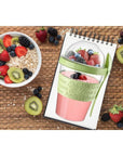 GanoOne Breakfast On the Go Cups Take and Go Yogurt Cup with Topping Cereal or Oatmeal Container Portable Lux Yogurt Cereal ToGo Container with Top Lid Granola  Fruit Compartment Yellow