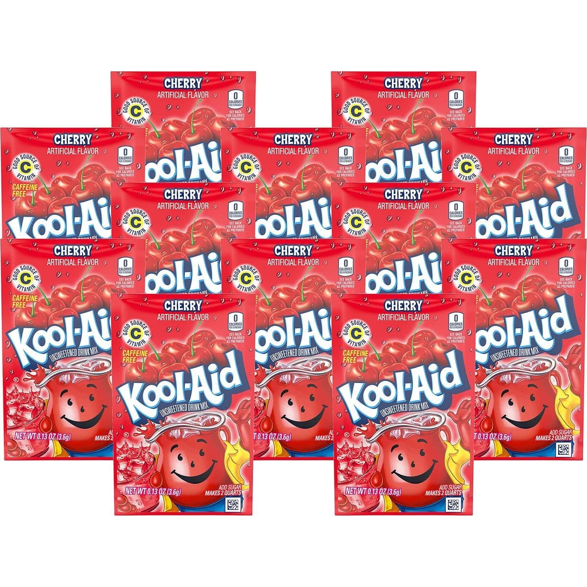 KOOLAID CHERRY Unsweetened Drink Mix 12 Packets