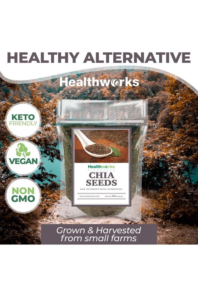 Healthworks Chia Seeds Raw (96 Ounce / 6 Pounds) | Premium &amp; All-Natural | Contains Omega 3, Fiber &amp; Protein | Great with Shakes, Smoothies &amp; Oatmeal | Packaging May Vary