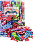 Airheads Mini Bars Assortment  Cherry Orange Lime Blue Raspberry  White Mystery Flavors 15lb Bag Packaged By Snackadilly