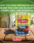 La Sierra Refried Black Beans Canned Vegetarian Refried Beans 205 oz Pack of 12