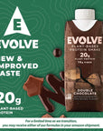 Evolve Plant Based Protein Shake, Double Chocolate, 20g Vegan Protein, Dairy Free, No Artificial Sweeteners, Non-GMO, 10g Fiber, 11 Fl Oz (Pack of 12) - (Formula May Vary)