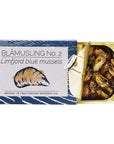 Fangst Blamuslinger No 2  Tinned Limfjord Blue Mussels Smoked in Cold Pressed Rapeseed Oil  1 x 100g Can