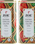 ZOE, Extra Virgin Olive Oil Tin, BPA Free Lining, 1L 33.8 Ounce Pack of 2