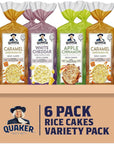 Quaker Large Rice Cakes, Gluten Free, 3 Flavor Variety Pack, 6 Count