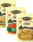 Alessi Autentico Premium Seasoned Roman Grain Farro Cooks Like Risotto Heart Healthy Easy to Prepare 7oz Variety Pack Pack of 3