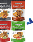 Snack Factory Pretzel Crisps, Sea Salt & Cracked Pepper, Buffalo Wing, Garlic Parmesan, and Everything, 7.2 Ounce (Pack of 4) - with Make Your Day Bag Clip