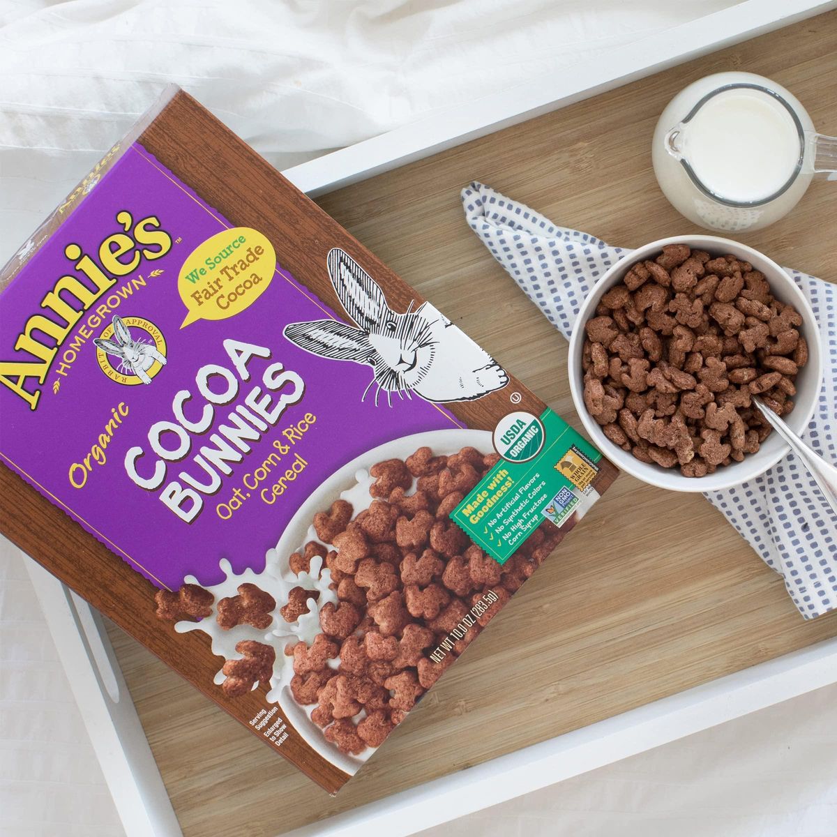 Annie&#39;s Organic Cocoa Bunnies Breakfast Cereal, 10 oz. Box