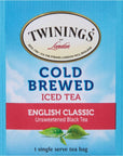 Twinings English Classic Cold Brewed Iced Tea Bags 20 Count Pack of 6