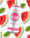 Hiball Energy Seltzer Water Caffeinated Sparkling Water Made with Vitamin B12 and Vitamin B6 Sugar Free 16 Fl Oz Pack of 8 Watermelon